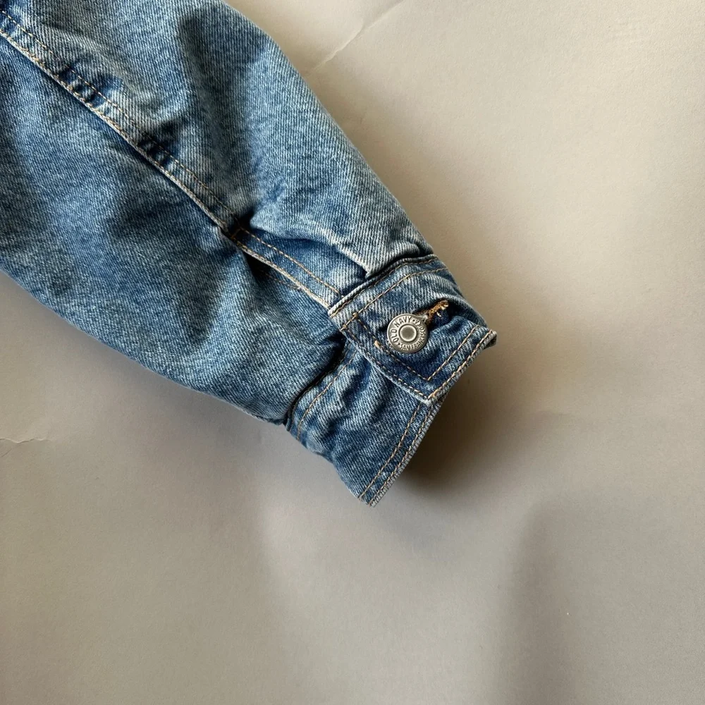 Old navy denim chore jacket with Sherpa lining size M - Picture 3 of 5